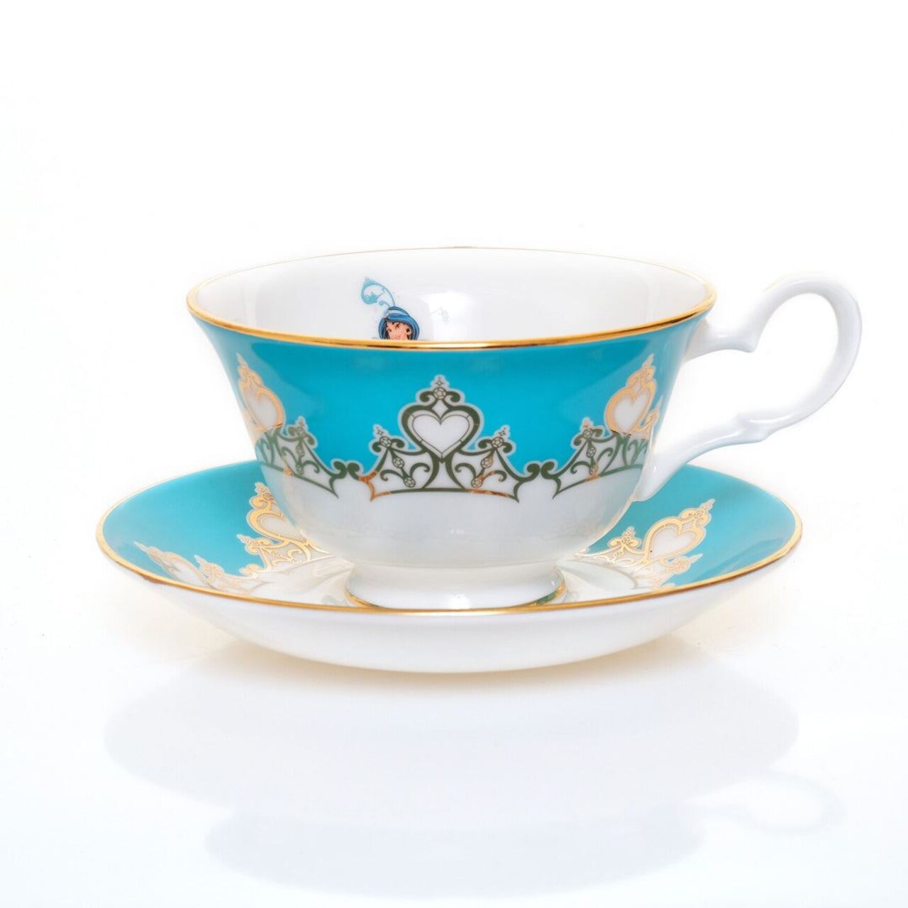 Disney English Ladies: Tiara Gold Jasmine Decorative Cup & Saucer